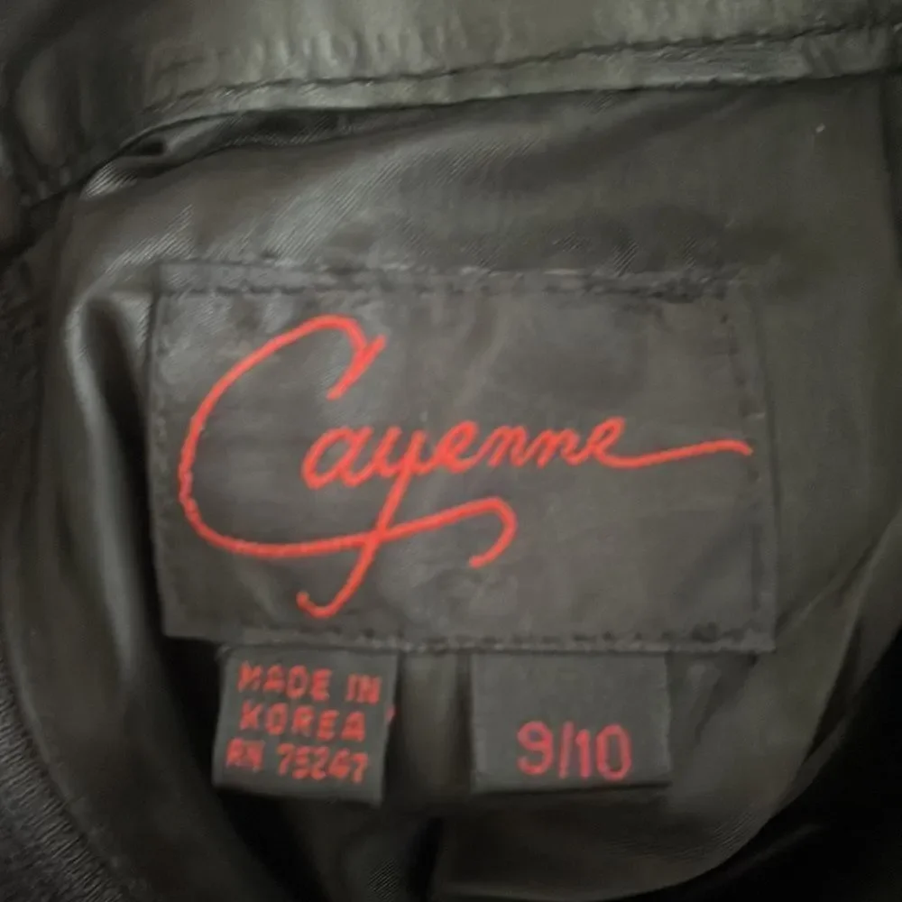 Vintage Cayenne Black Leather Skirt Feminine Zipper Closure Slit Brand New